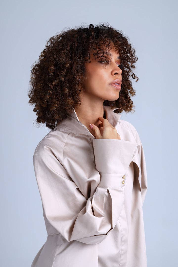 The Notte Romana Business Beige Organic Cotton Shirt