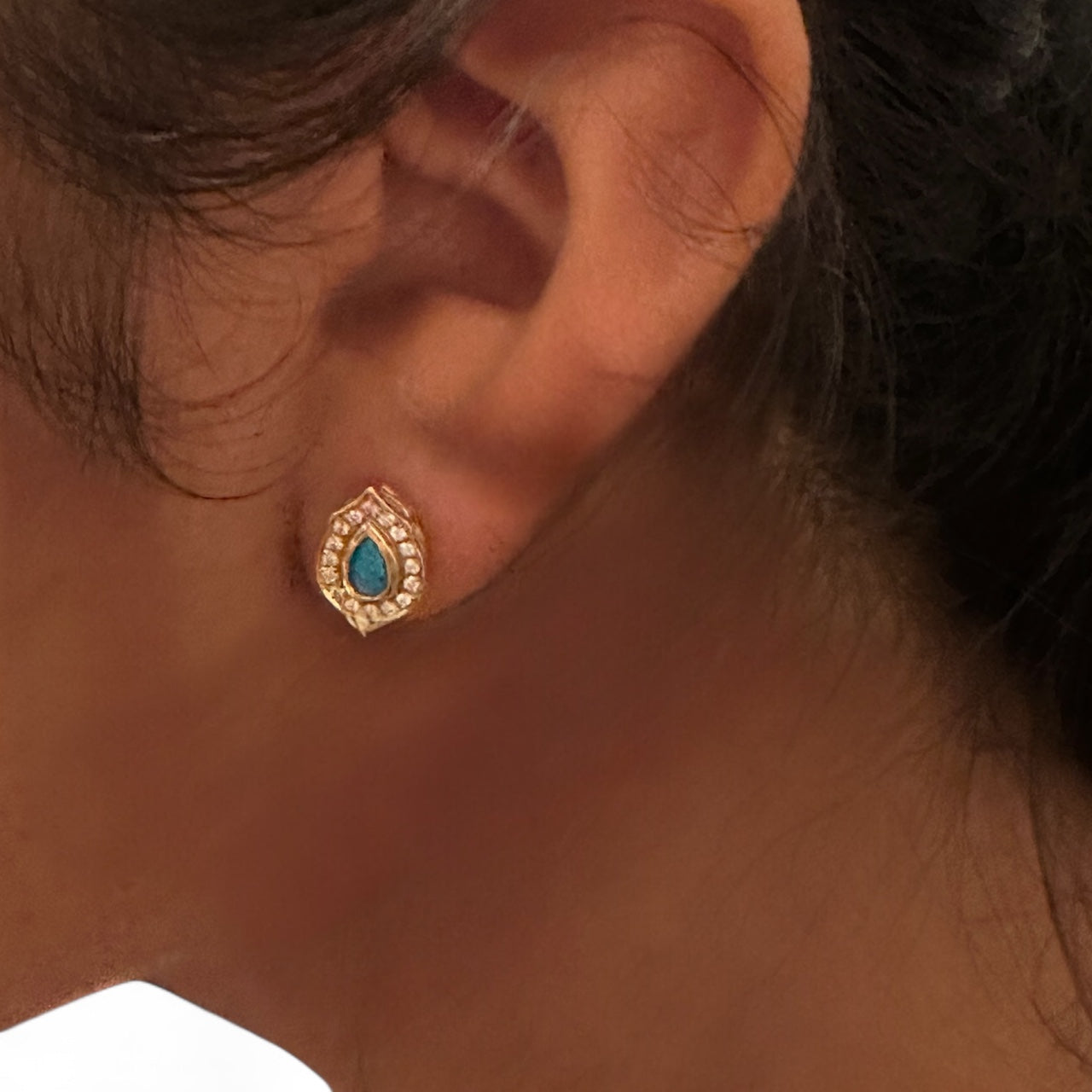 Australian Opal Halo Studs