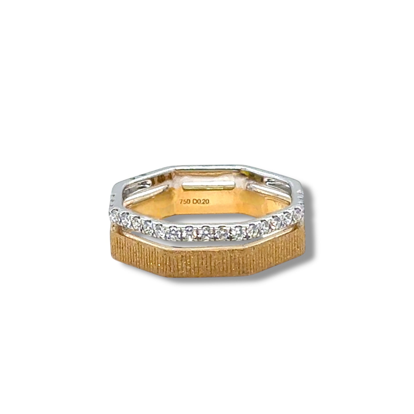 Half Eternity Two-toned Octo-Ring