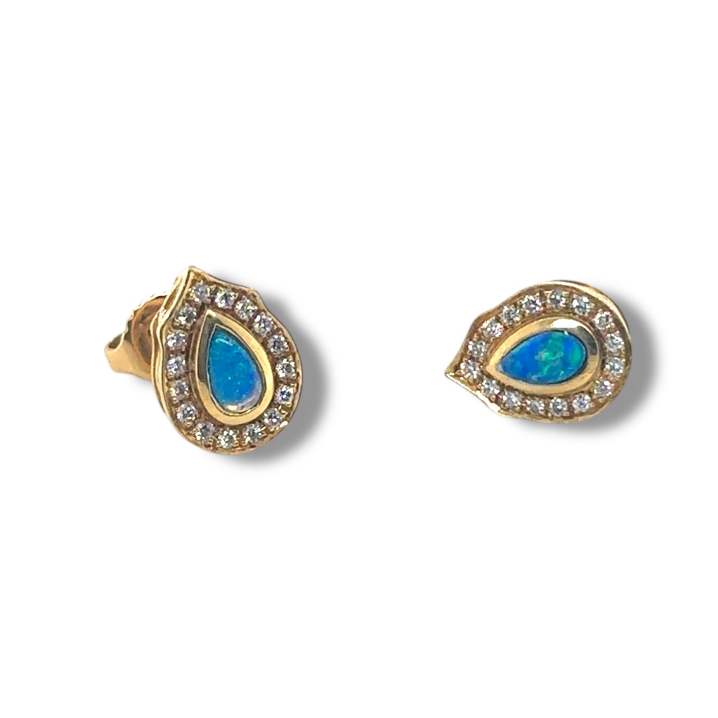 Australian Opal Halo Studs