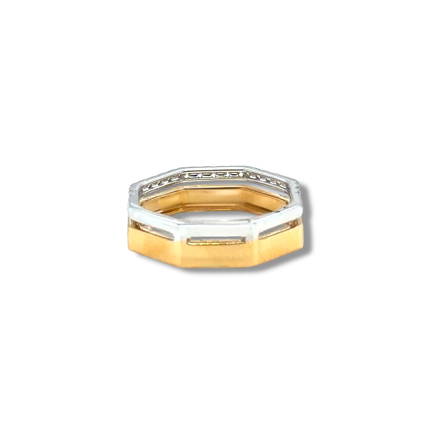 Half Eternity Two-toned Octo-Ring