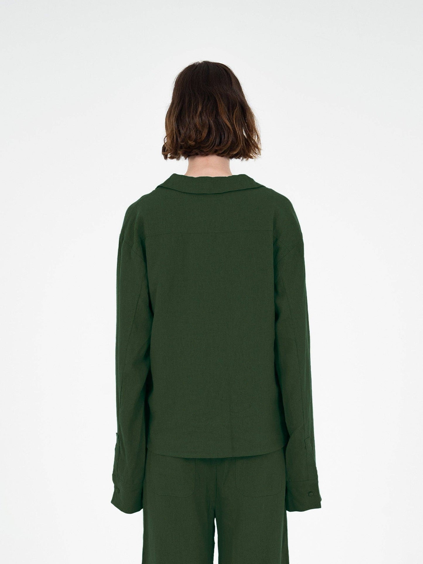Hunter Green linen shirt