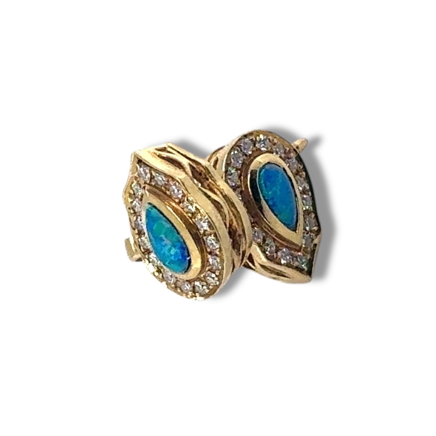 Australian Opal Halo Studs