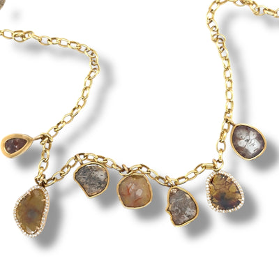 Sliced diamond necklace