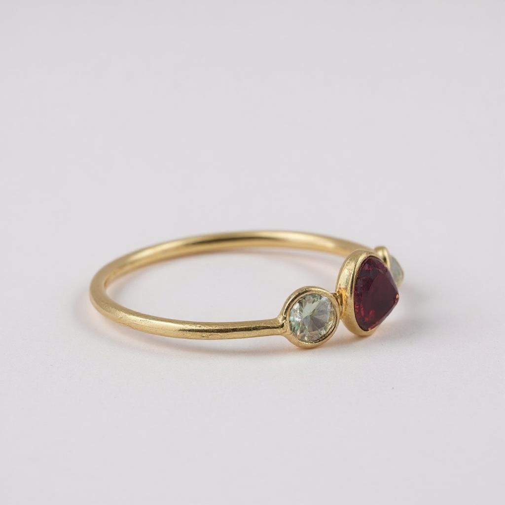 Petite Ruby & Diamond Three Stone