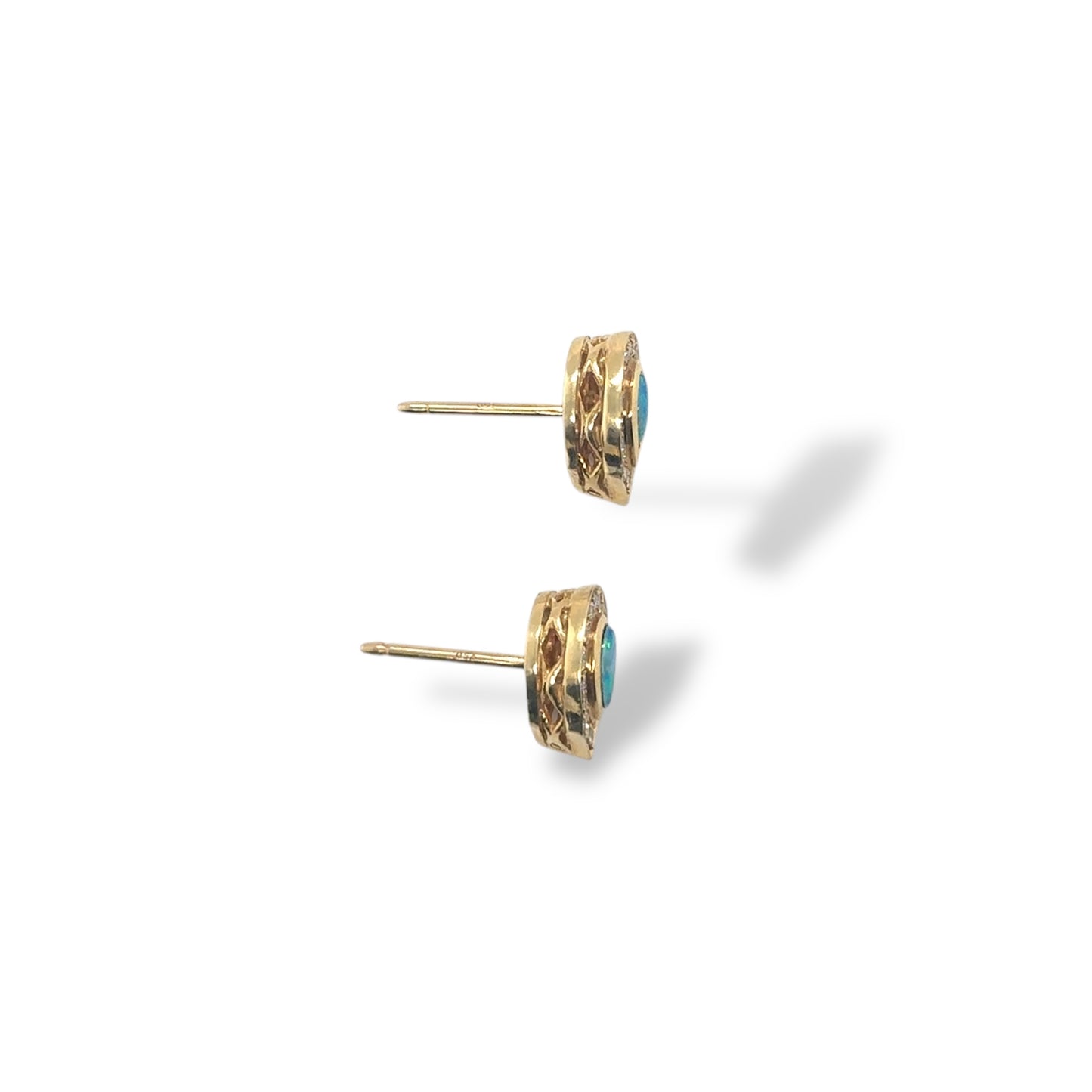 Australian Opal Halo Studs