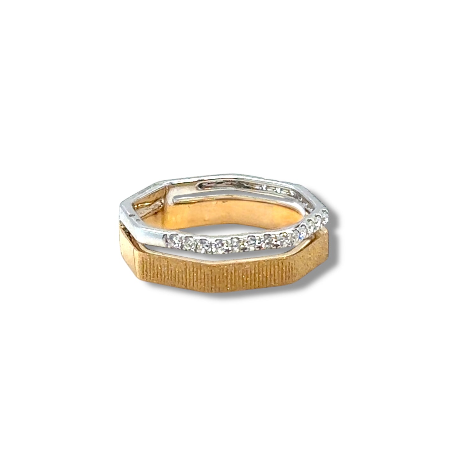 Half Eternity Two-toned Octo-Ring