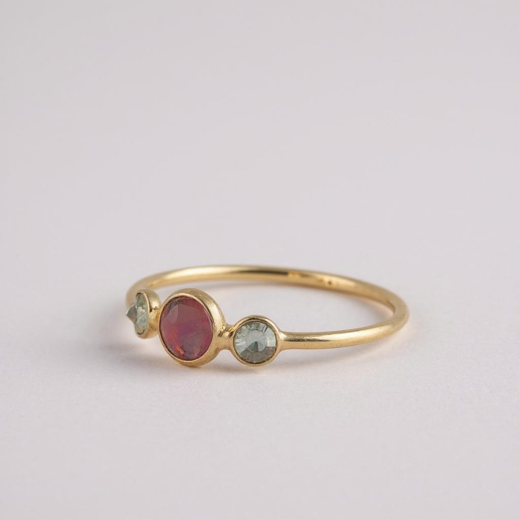 Petite Ruby & Diamond Three Stone