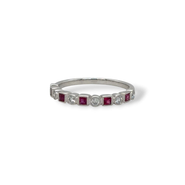 The Princess-cut Ruby and Diamond ring