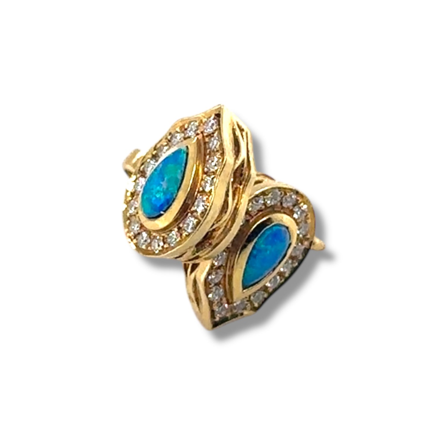 Australian Opal Halo Studs