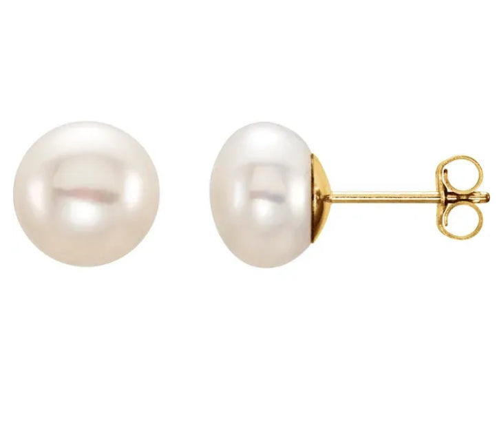 White Freshwater Pearls in 14k