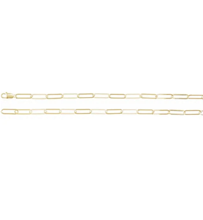 Paperclip Chain 20” 14k Yellow Gold