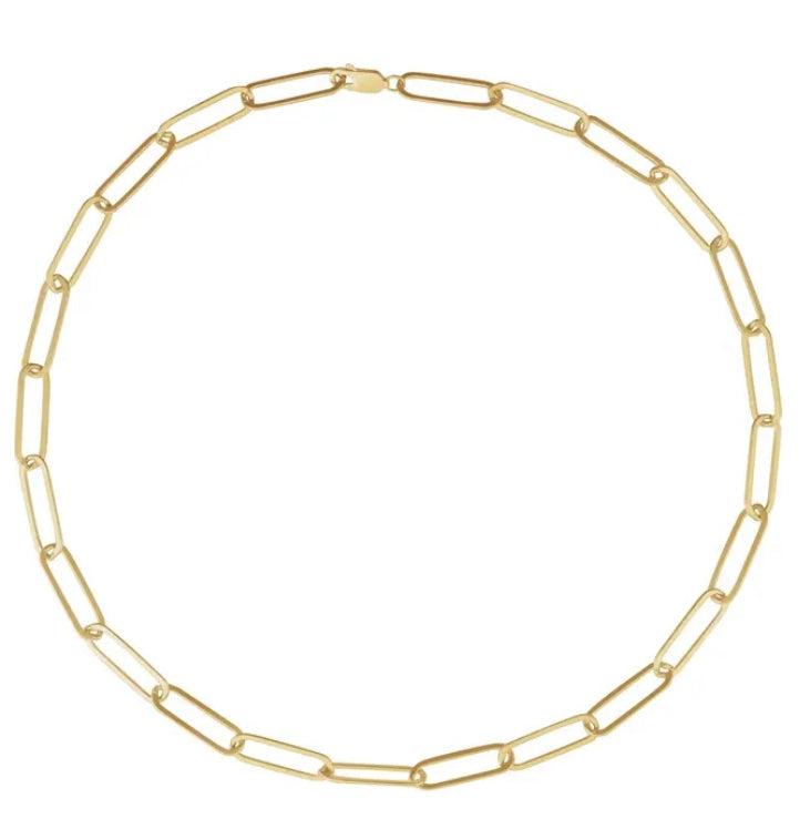 Paperclip Chain 20” 14k Yellow Gold