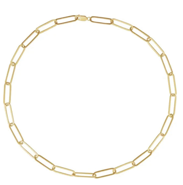 Paperclip Chain 20” 14k Yellow Gold