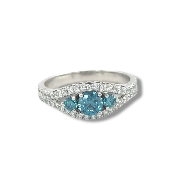 Custom Design Blue & White Diamonds