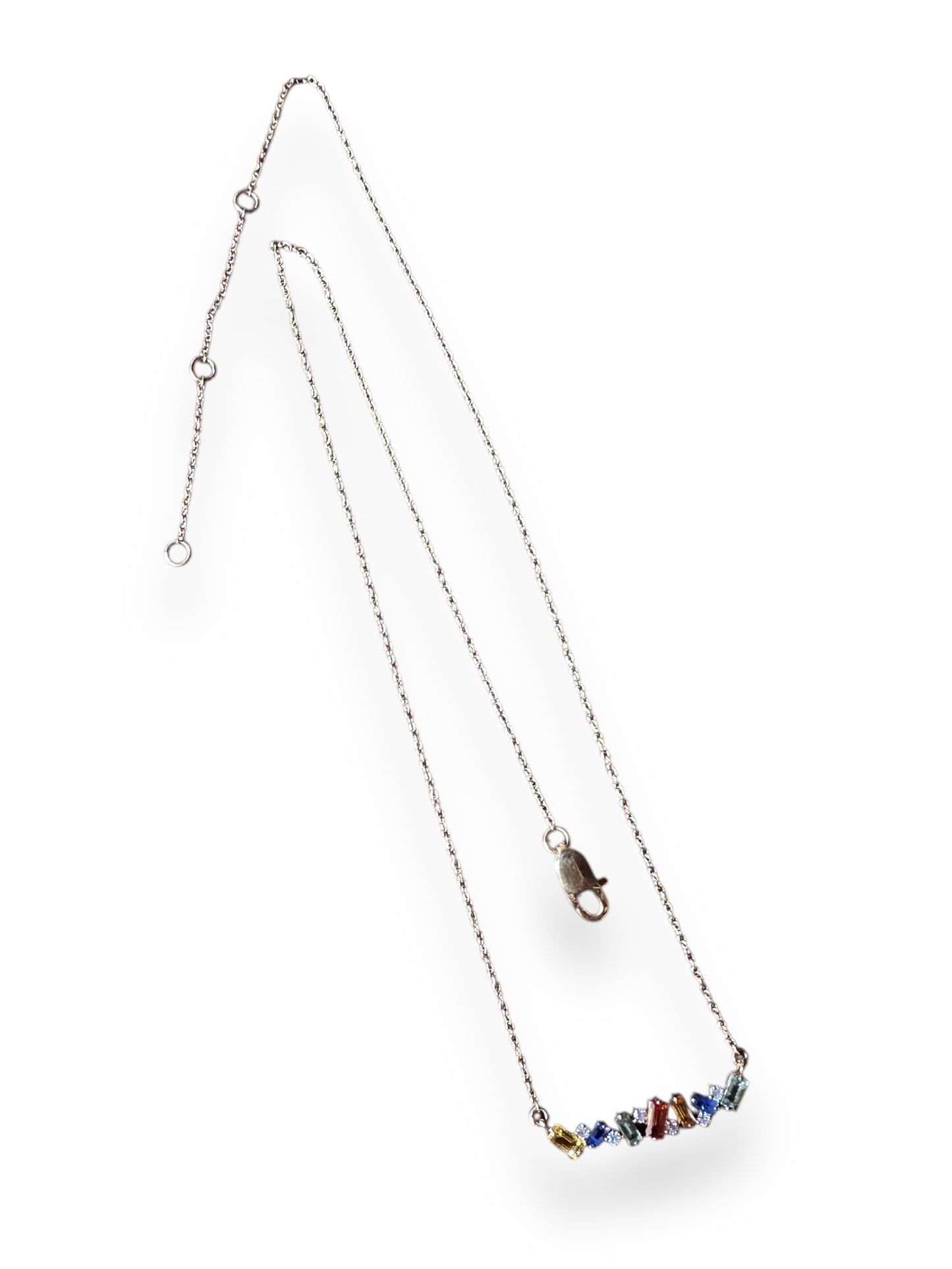 Sapphire & Diamond Bar Necklace