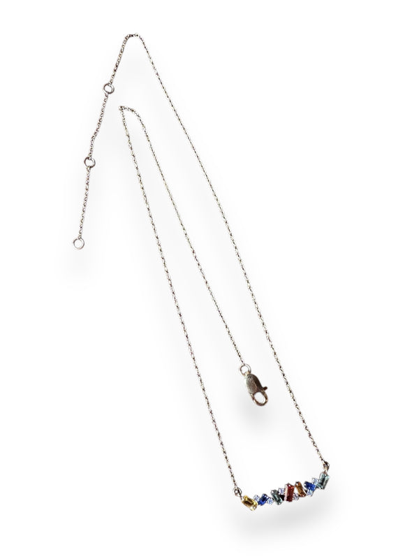 Sapphire & Diamond Bar Necklace