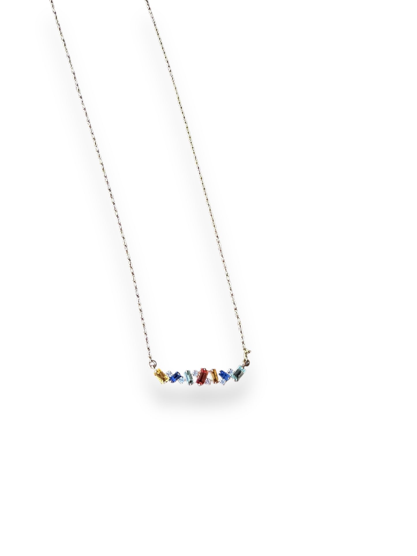 Sapphire & Diamond Bar Necklace