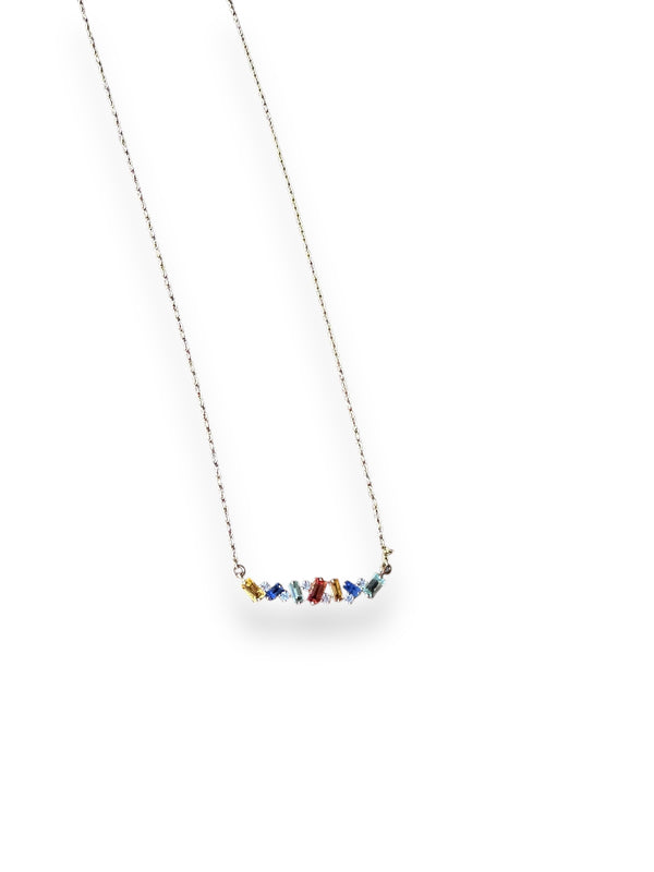 Sapphire & Diamond Bar Necklace