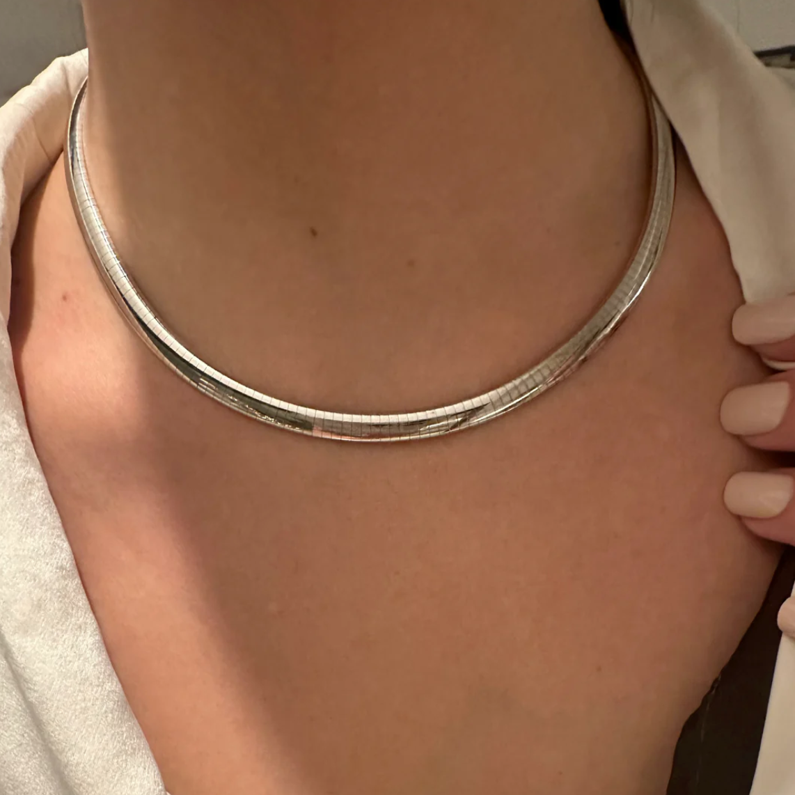 White Gold Omega Chain