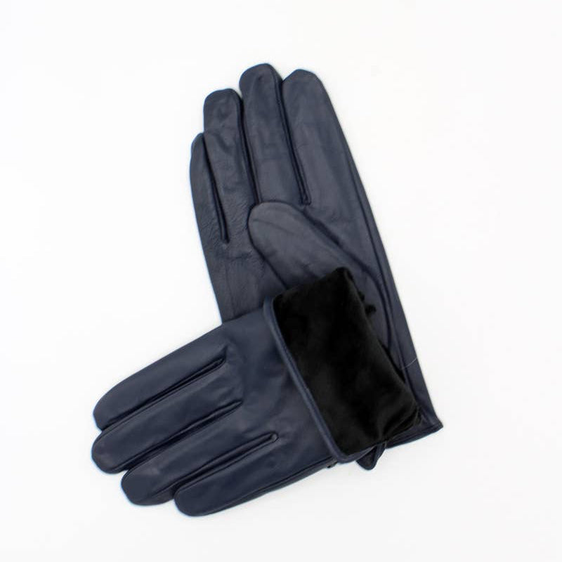 Pair of black gloves on a white background