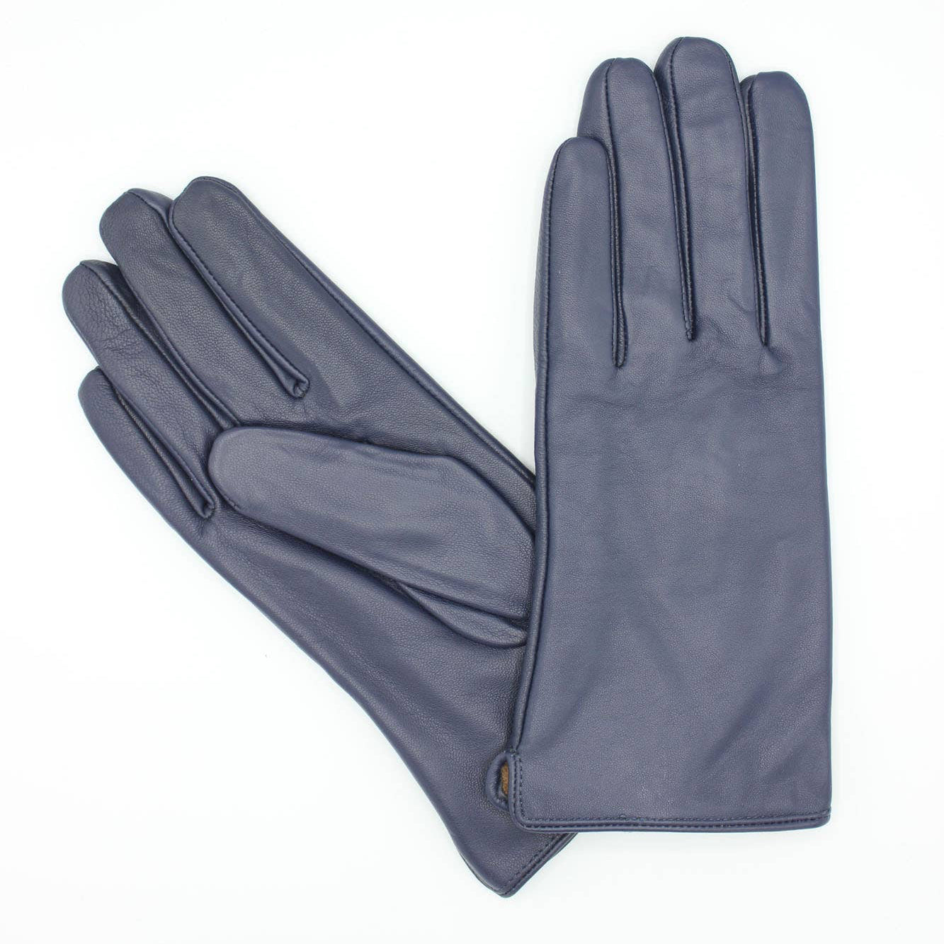 Pair of gray gloves on a white background