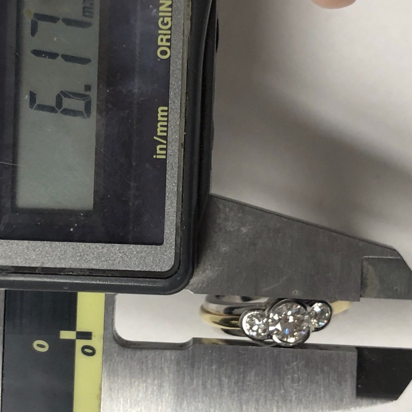 Platinum & Gold 3 Stone Engagement