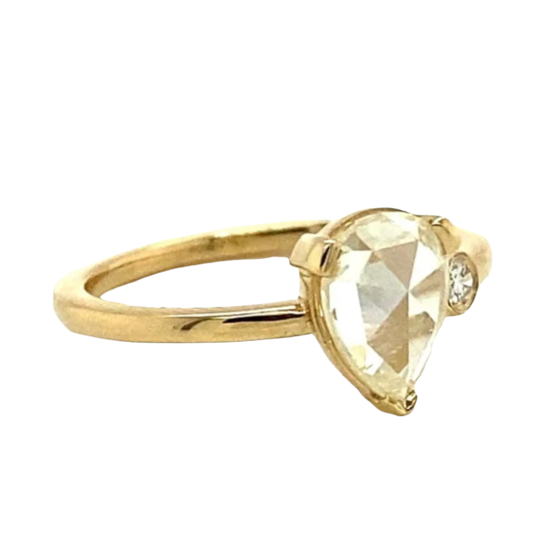 Perfect Pear Rose Cut Engagement