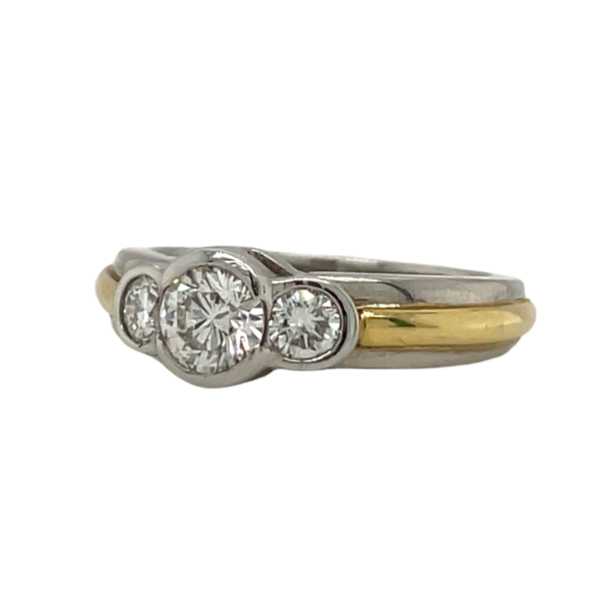 Platinum & Gold 3 Stone Engagement