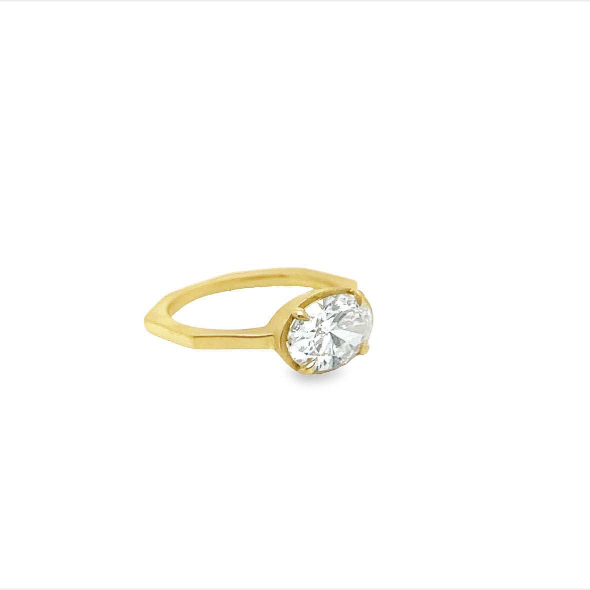 East West Oval Brilliant Diamond Engagement