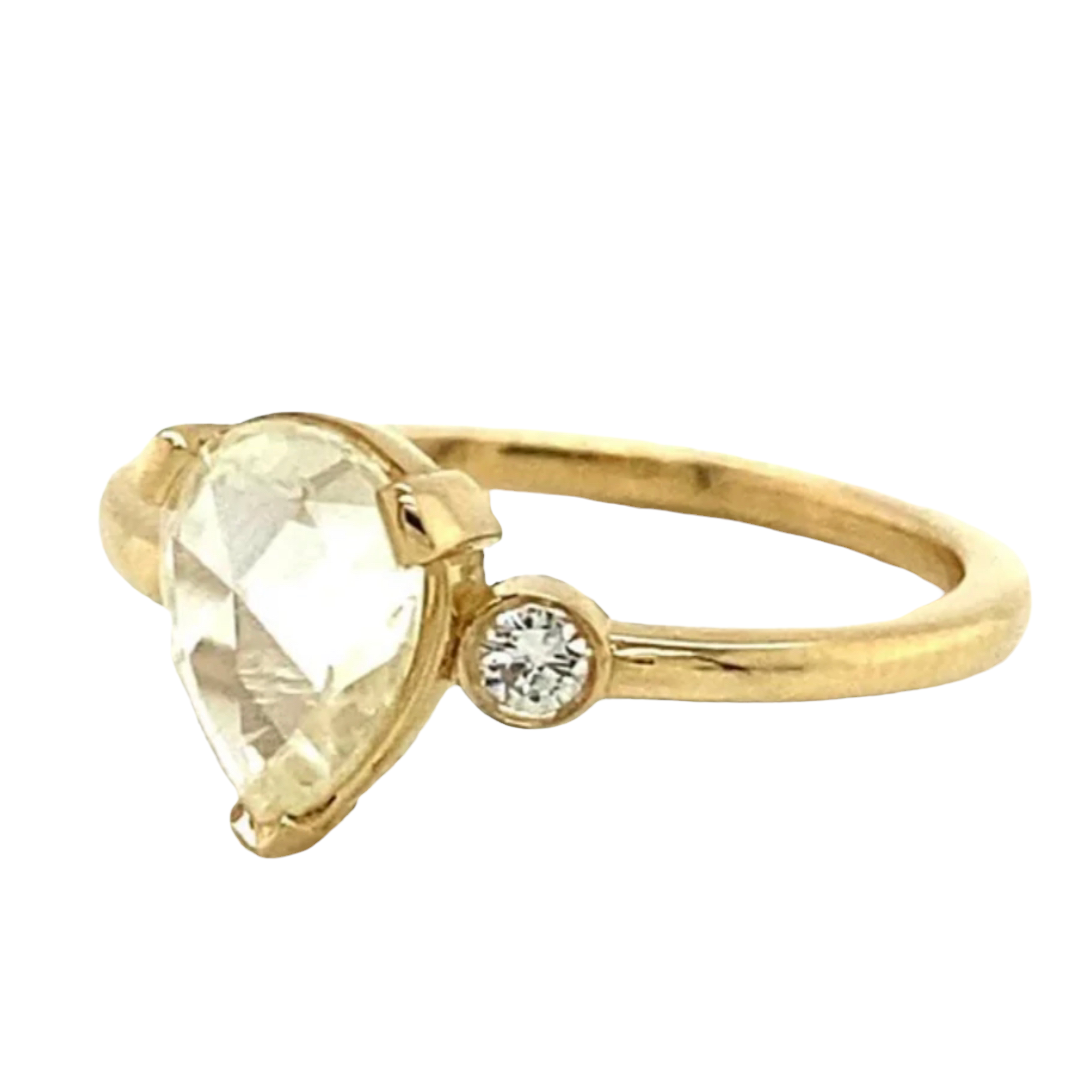 Perfect Pear Rose Cut Engagement