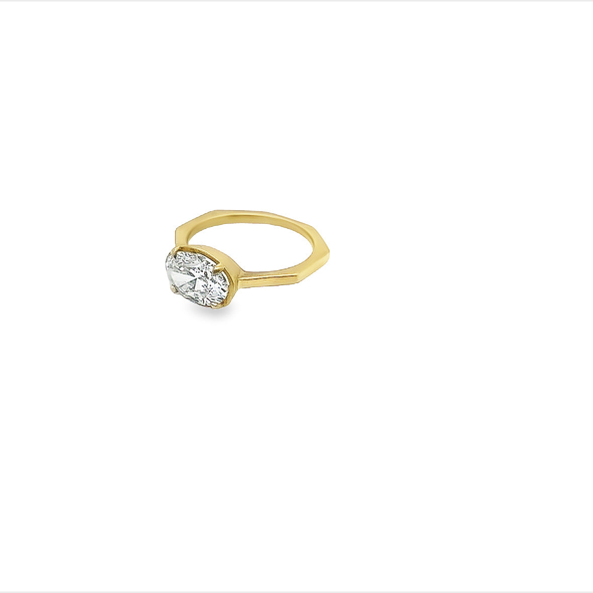 East West Oval Brilliant Diamond Engagement