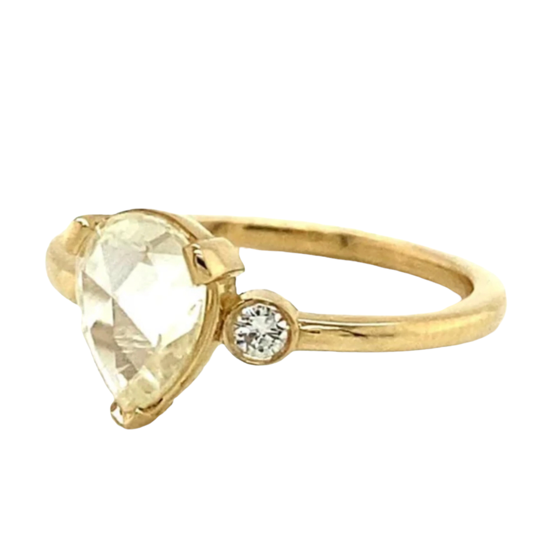 Perfect Pear Rose Cut Engagement