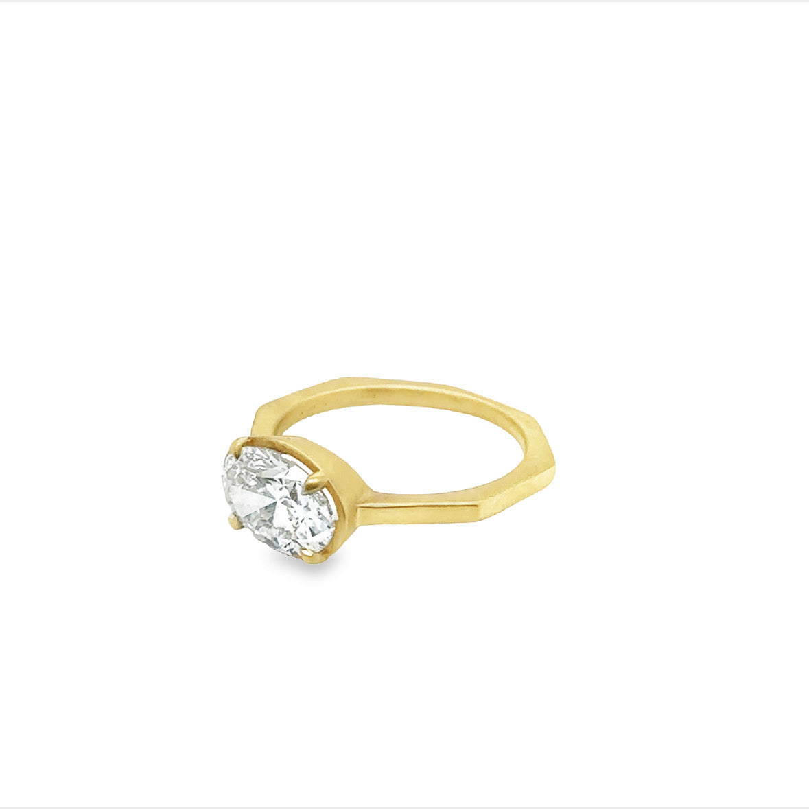 East West Oval Brilliant Diamond Engagement