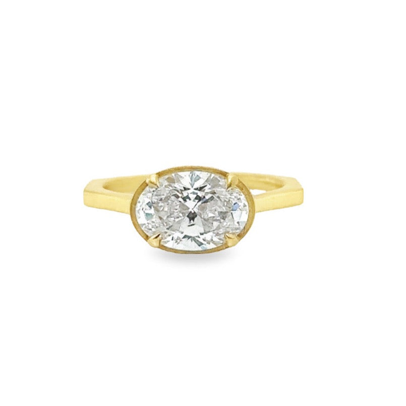 East West Oval Brilliant Diamond Engagement