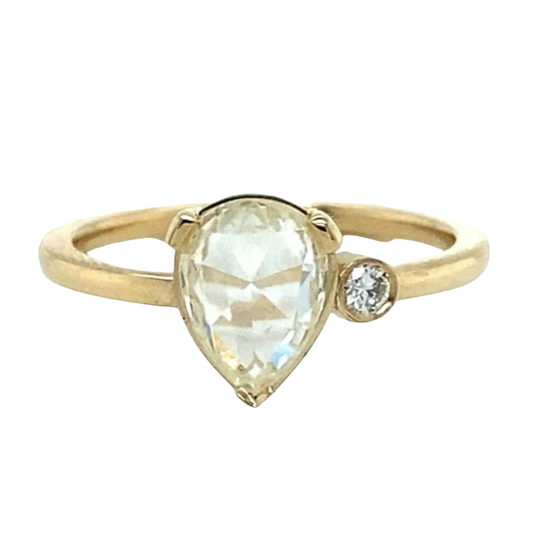Perfect Pear Rose Cut Engagement