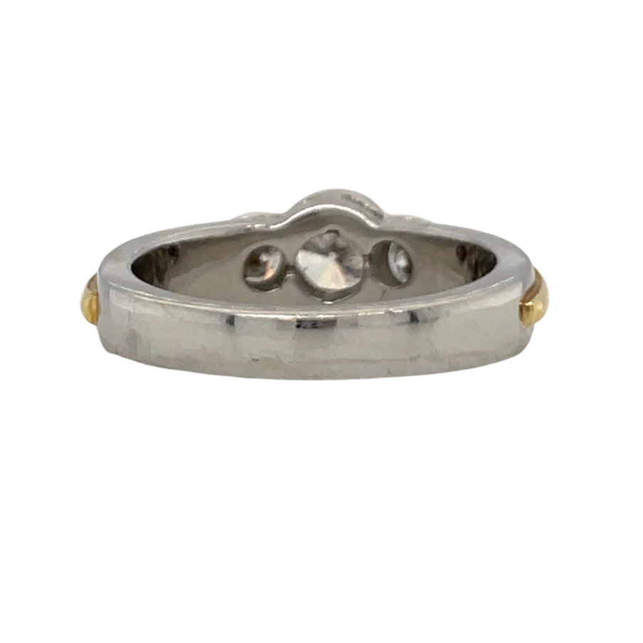 Platinum & Gold 3 Stone Engagement