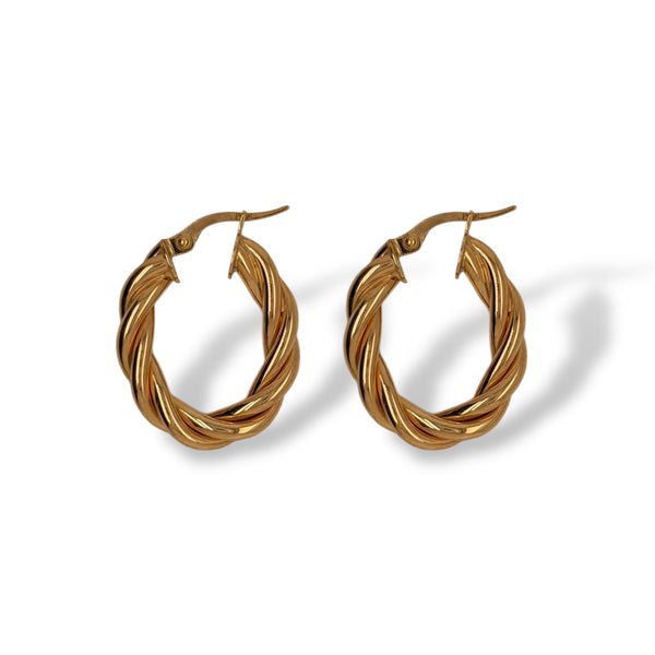 Twisted Oval Hoop