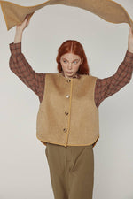 Wool-blended scarf vest