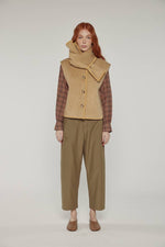 Wool-blended scarf vest