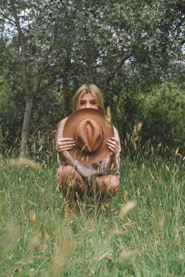 Classic Caramel Panama Hat - Handmade Straw Summer Hat