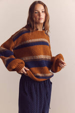 Baby alpaca wool blend crew neck sweater