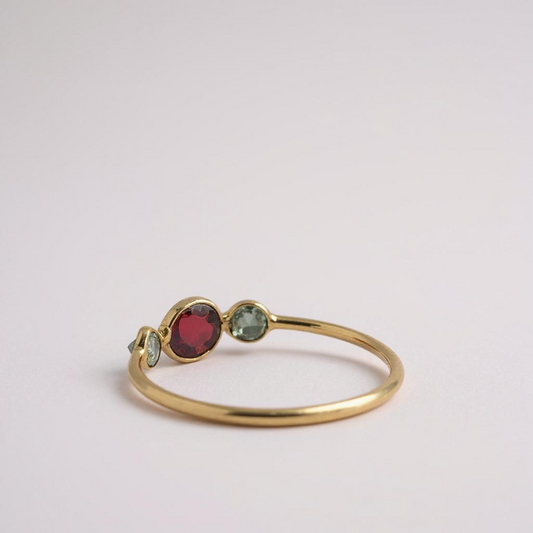 Petite Ruby & Diamond Three Stone