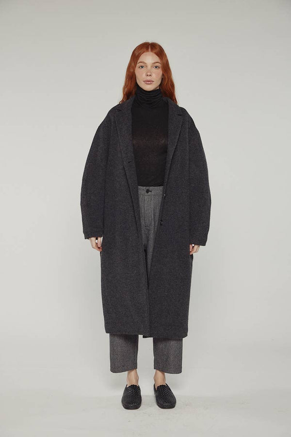 Cocoon sleeve maxi coat