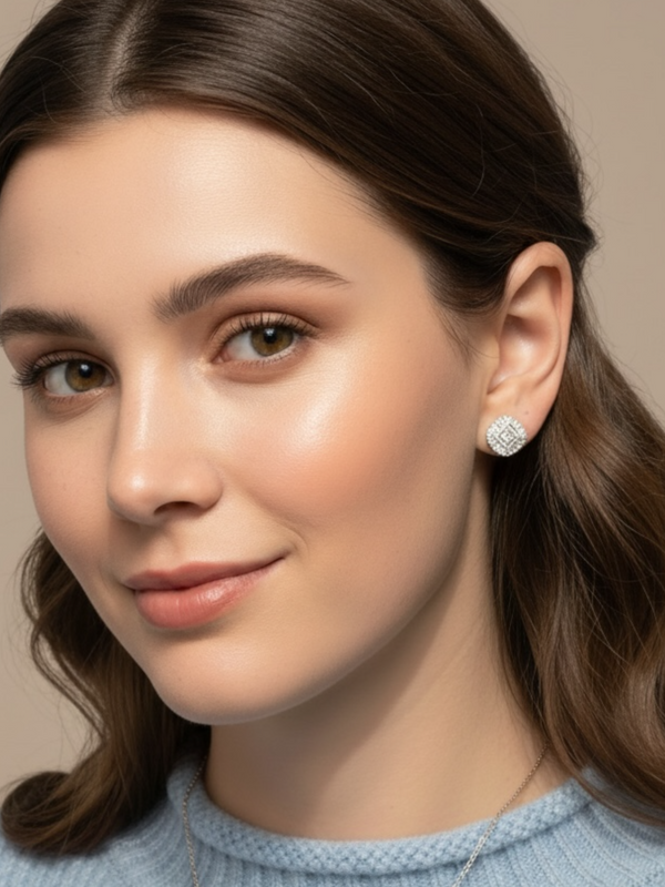 Square Diamond Earring