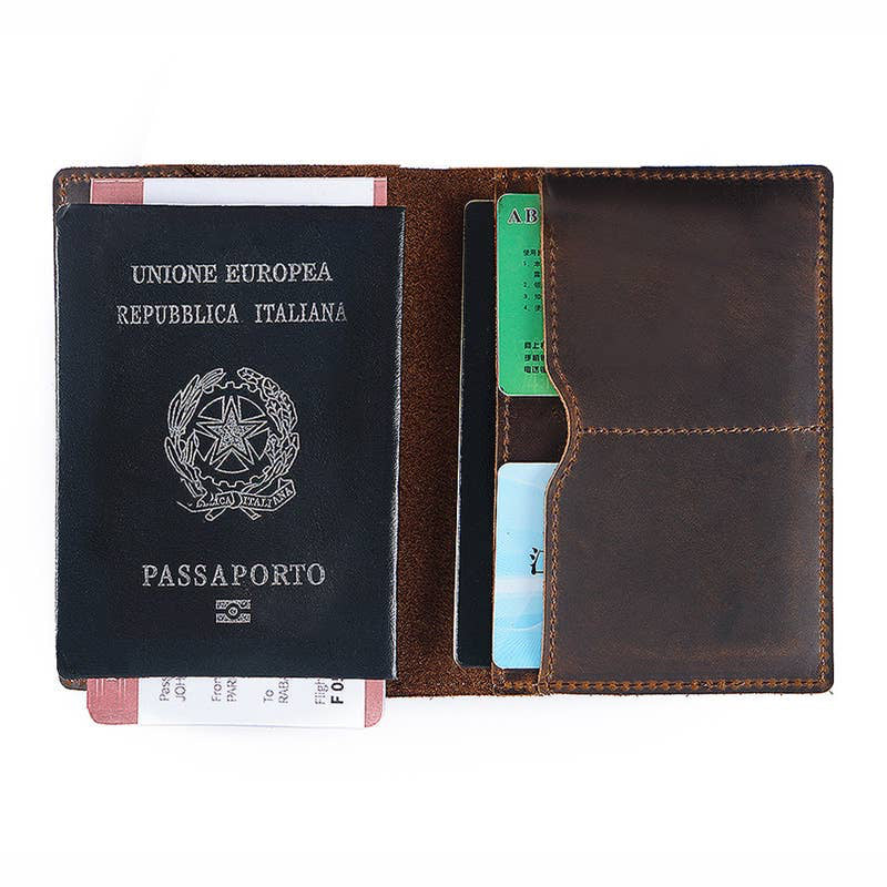 Passport Cover, Genuine Leather Passport Holder Case