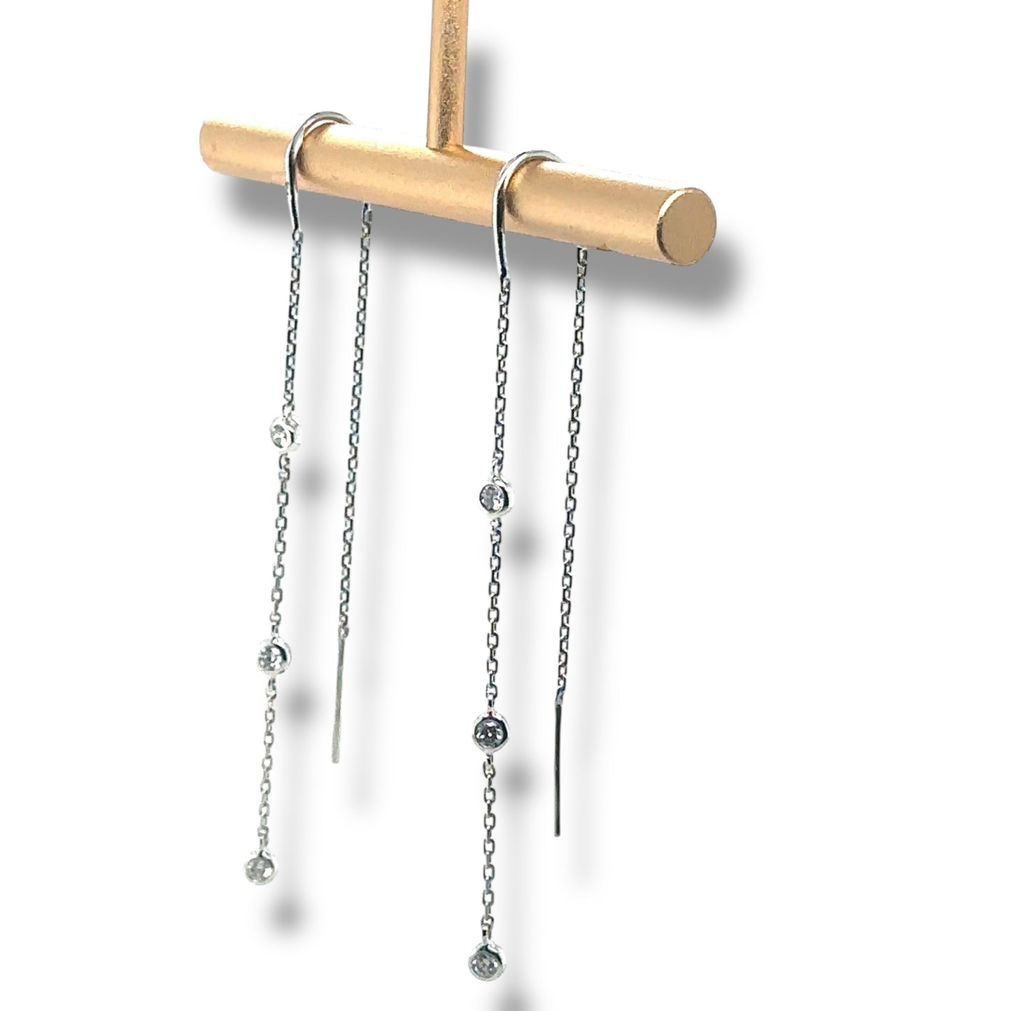 Waterfall Drop Earrings White Gold