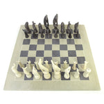 Hand-Carved Soapstone Chess Set - Safari Animals