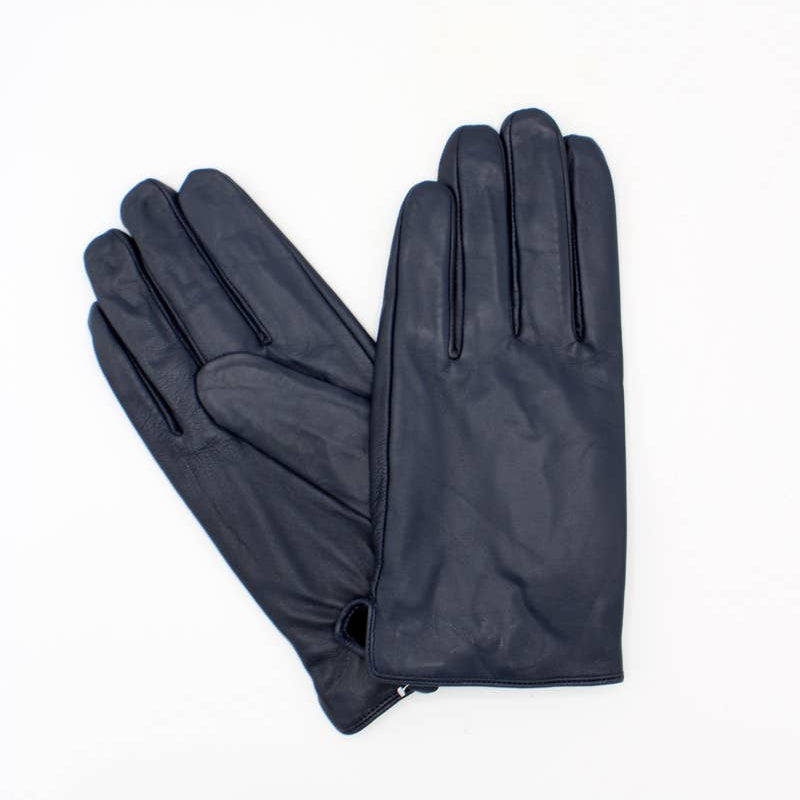 Pair of dark gray gloves on a white background
