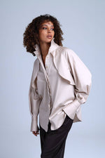 The Notte Romana Business Beige Organic Cotton Shirt